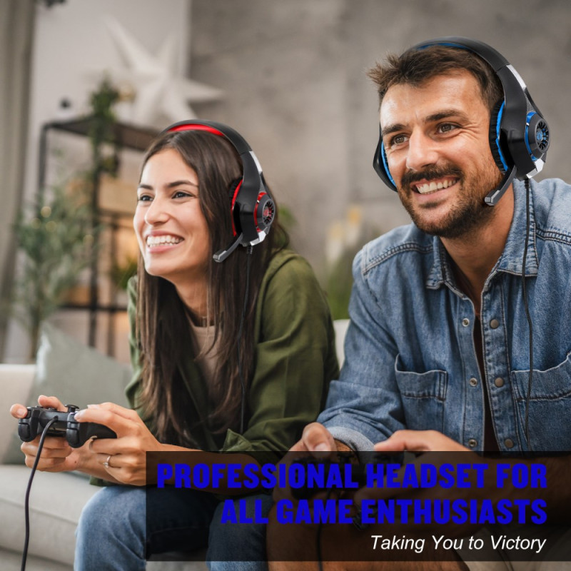 Ігрова гарнітура Kotion Each GS400 з мікрофоном і LED-підсвічуванням для ПК, PS4 та PS5